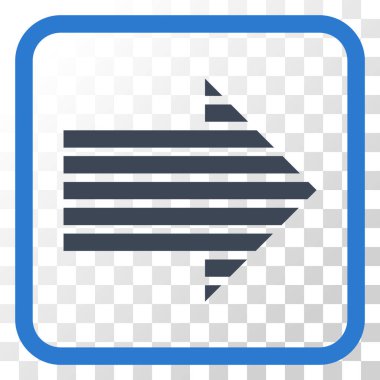 Şerit ok doğru vektör simgesi bir çerçeve içinde