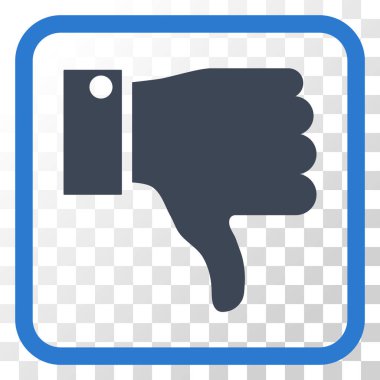 Vektör simgesi bir çerçeve içinde aşağı parmak