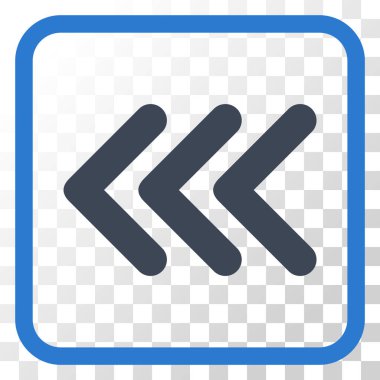 Ok ucu sol vektör simgesi bir çerçeve içinde üçlü