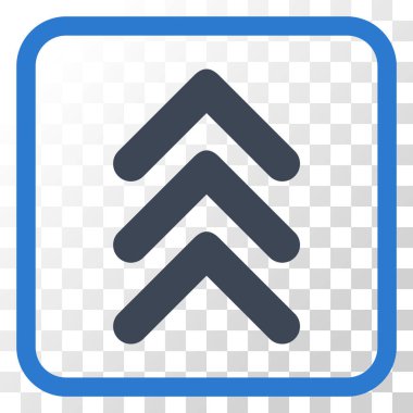 Vektör simgesi bir çerçeve içinde yukarı çift ok ucu