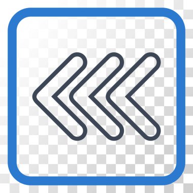 İşaretçi sol vektör simgesi bir çerçeve içinde üçlü