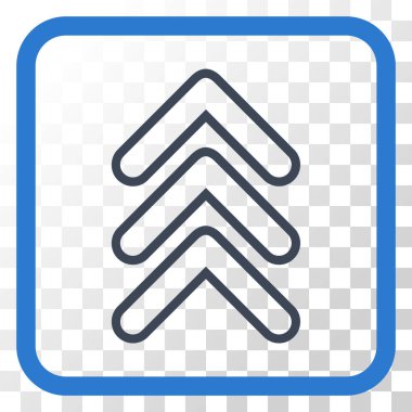 İşaretçi yukarı vektör simgesi bir çerçeve içinde üçlü