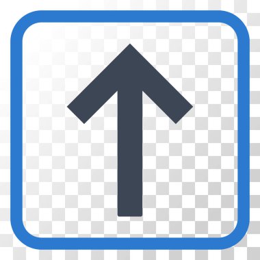 Bir çerçeve içinde yukarı ok vektör simgesi