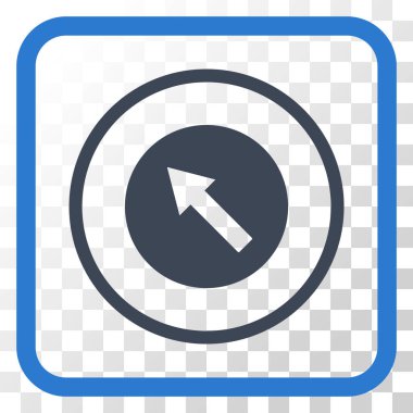 Yukarı Sağdan sola yuvarlak ok vektör simgesi bir çerçeve içinde