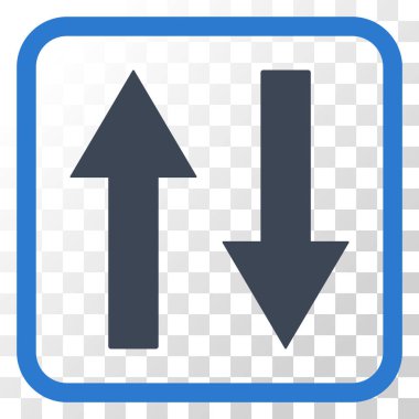 Dikey Çevir ok simge bir çerçeve içinde vektör