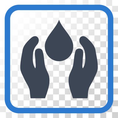 Su bakım vektör simgesi bir çerçeve içinde