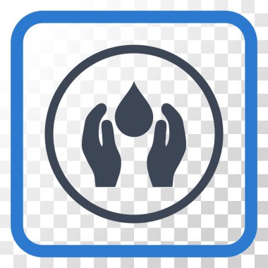 Su bakım vektör simgesi bir çerçeve içinde