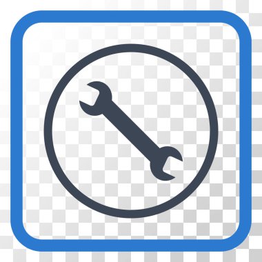 İngiliz anahtarı vektör simgesi bir çerçeve içinde