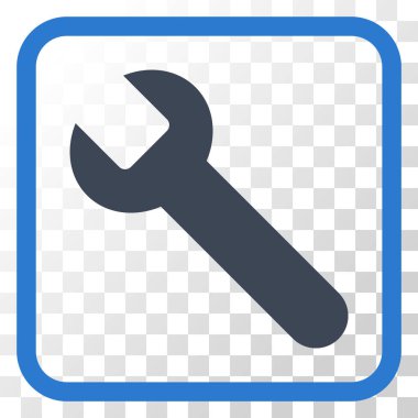 İngiliz anahtarı vektör simgesi bir çerçeve içinde