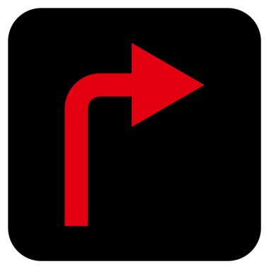 Vektör simge düz kare sağa dönün