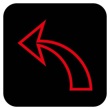 Düz kare vektör simgesi geri al