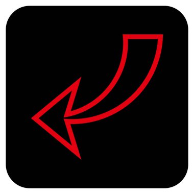 Düz kare vektör simgesi geri al