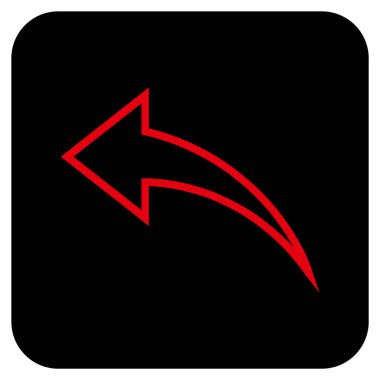 Düz kare vektör simgesi geri al