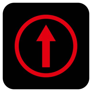 Yukarı yönlü ok düz kare vektör simgesi