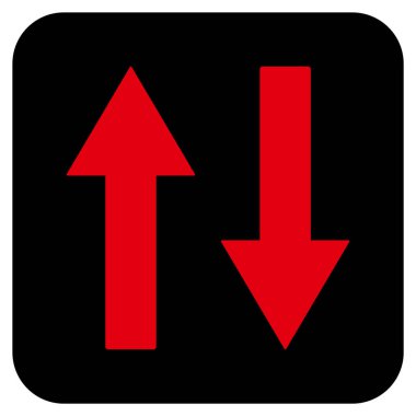 Dikey Çevir oklar düz kare vektör simgesi