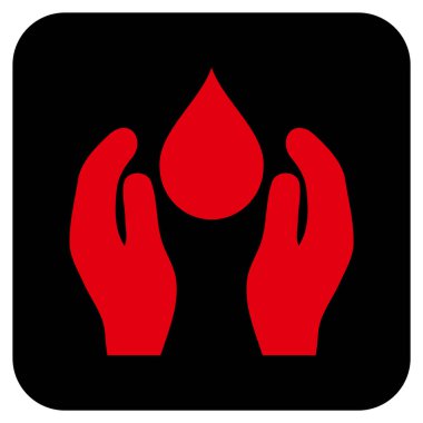 Su bakımı düz kare vektör simgesi