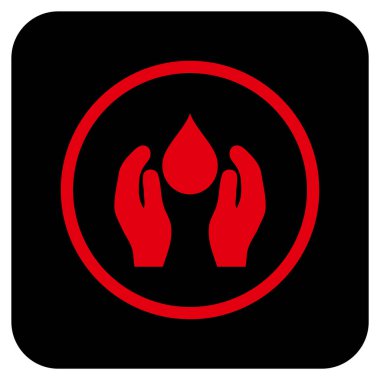 Su bakımı düz kare vektör simgesi