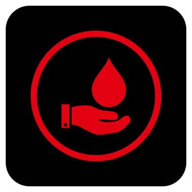 Vektör simge su hizmet düz kare