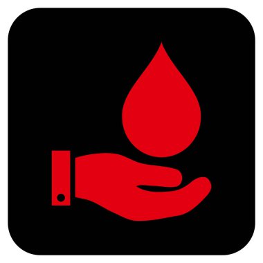 Vektör simge su hizmet düz kare