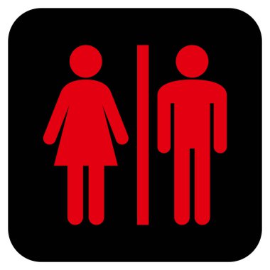 WC kişi düz kare vektör simgesi