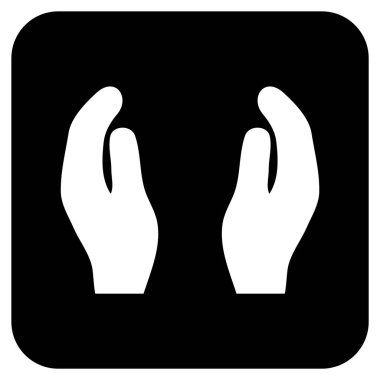 Alkış eller düz kare vektör simgesi