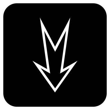 Düz aşağı ok vektör simgesi kare