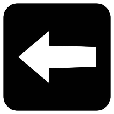 Düz sol ok vektör simgesi kare