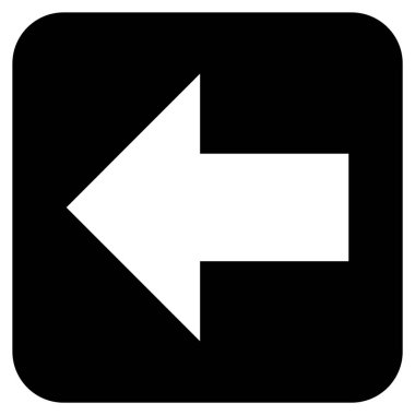 Düz sol ok vektör simgesi kare