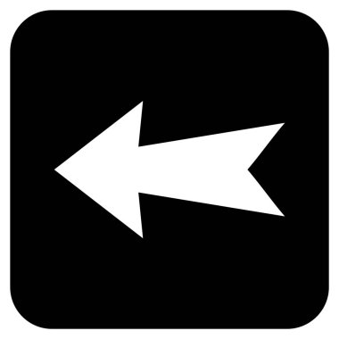 Düz sol ok vektör simgesi kare