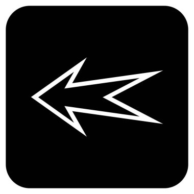 Düz sol ok vektör simgesi kare