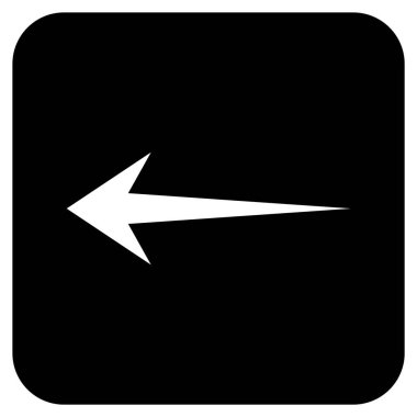 Düz sol ok vektör simgesi kare