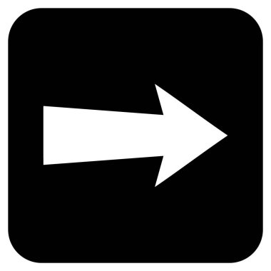 Ok sağ düz vektör simgesi kare