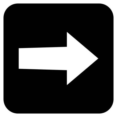 Ok sağ düz vektör simgesi kare