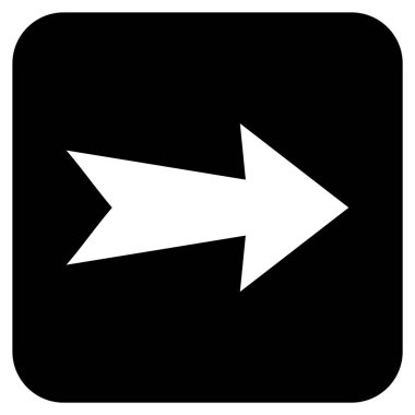 Ok sağ düz vektör simgesi kare