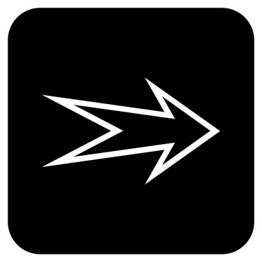 Ok sağ düz vektör simgesi kare