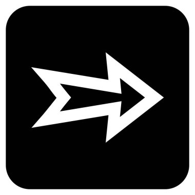 Ok sağ düz vektör simgesi kare