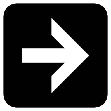 Ok sağ düz vektör simgesi kare