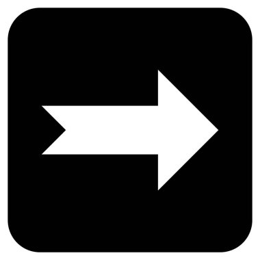 Ok sağ düz vektör simgesi kare