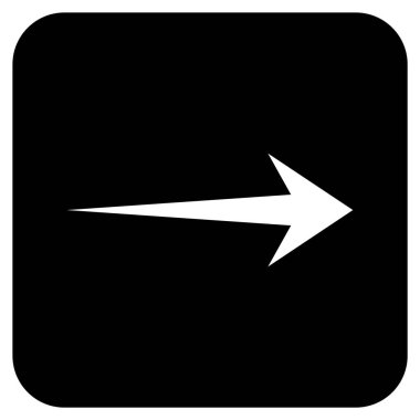 Ok sağ düz vektör simgesi kare