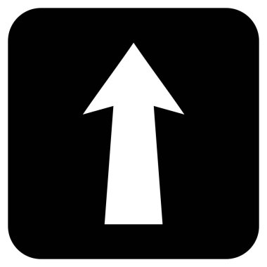 Düz yukarı ok vektör simgesi kare