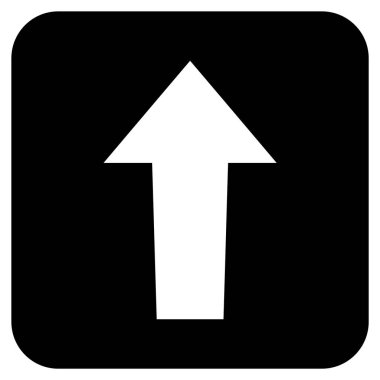 Düz yukarı ok vektör simgesi kare