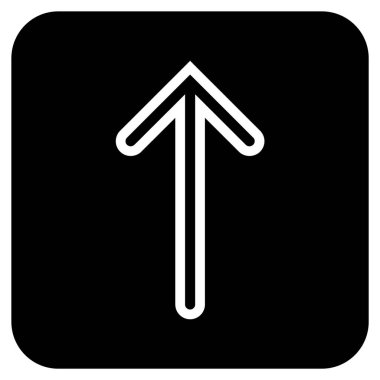 Düz yukarı ok vektör simgesi kare