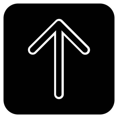Düz yukarı ok vektör simgesi kare