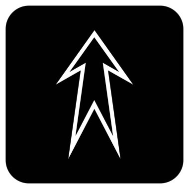 Düz yukarı ok vektör simgesi kare