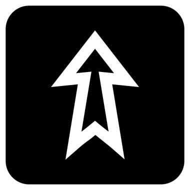 Düz yukarı ok vektör simgesi kare