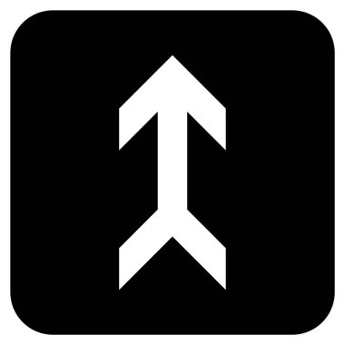 Düz yukarı ok vektör simgesi kare