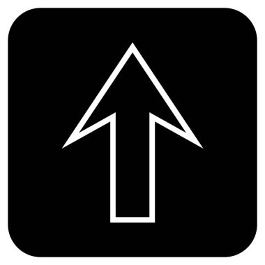 Düz yukarı ok vektör simgesi kare