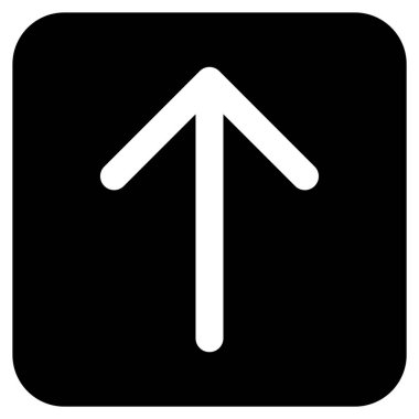 Düz yukarı ok vektör simgesi kare