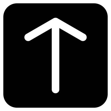 Düz yukarı ok vektör simgesi kare