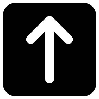 Düz yukarı ok vektör simgesi kare